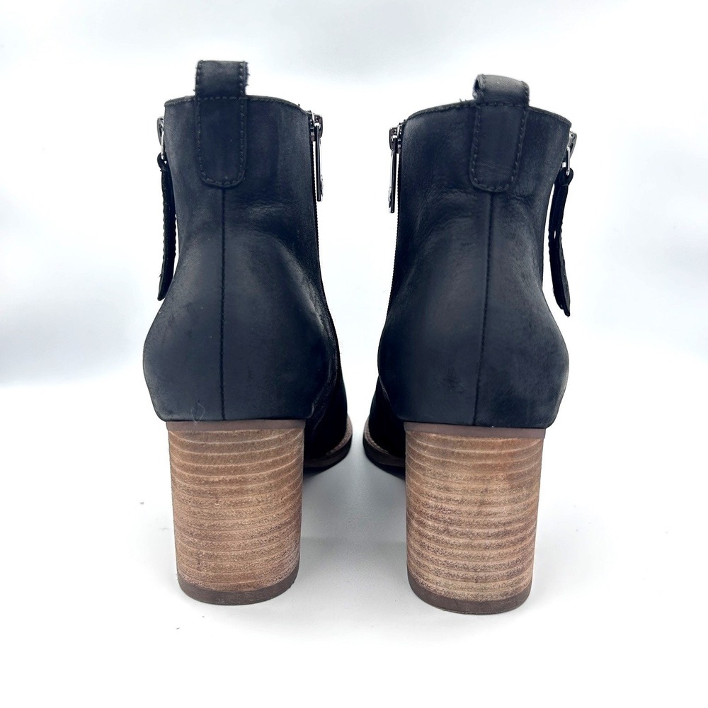 Blondo Black Leather Ankle Boots Women's 12M Nubuck Waterproof Zip Block Heel - Picture 5 of 12